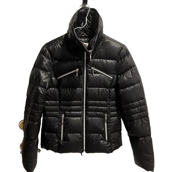 Laundry by Design Black Puffer Jacket Mint Condition Size S Electric Red Lining - Picture 1 of 6